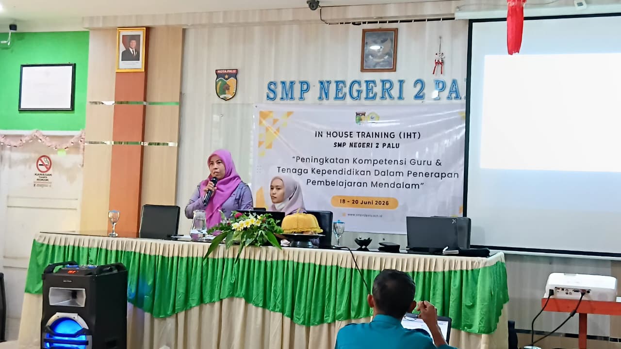 Tingkatkan Kompetensi, SMP Negeri 2 Palu Gelar In House Training Pembelajaran Mendalam